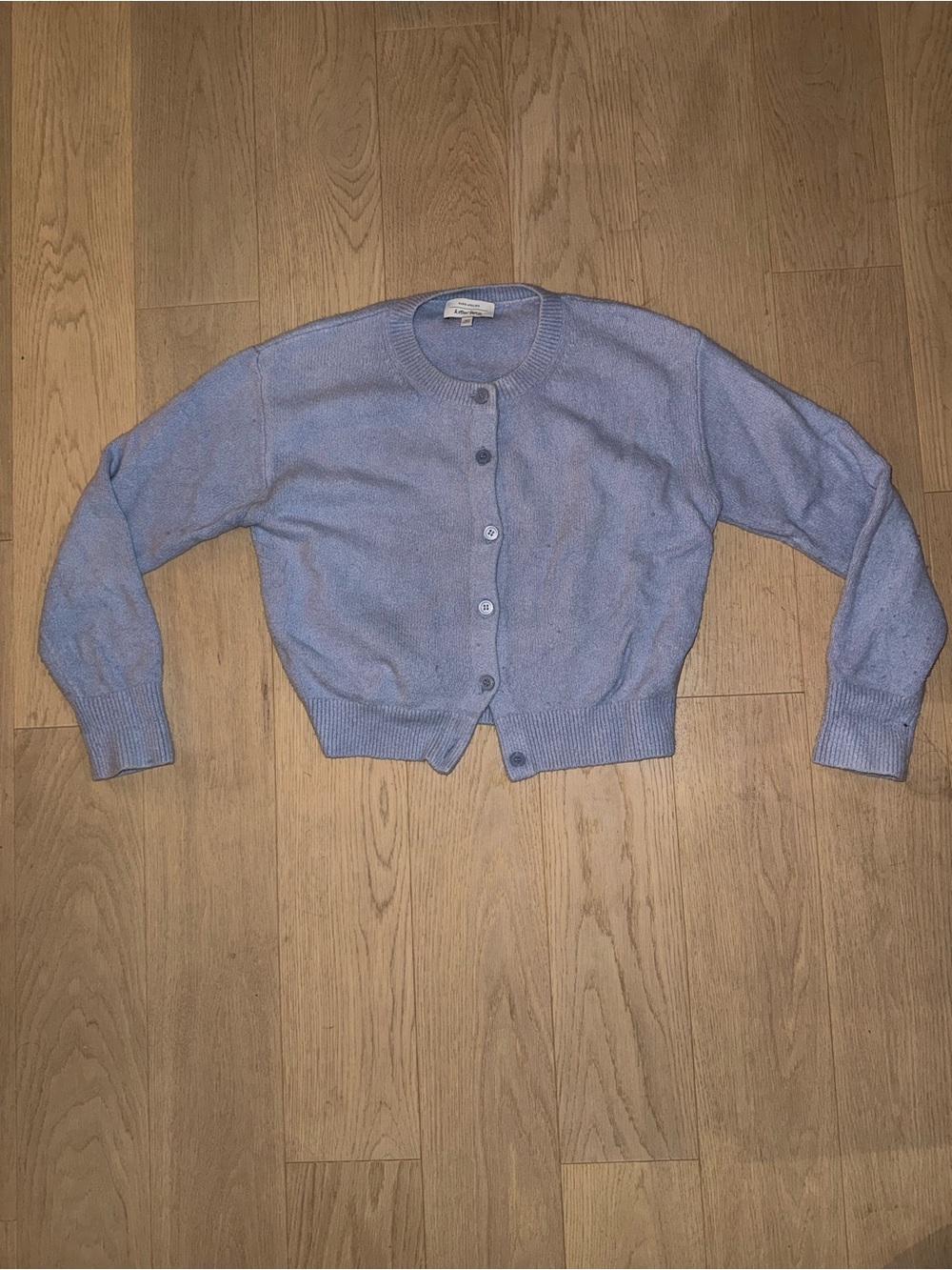 & Other Stories Lavender Cropped Button-Up Cardigan